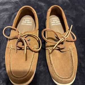 American Eagle Men’s Suede Size 7M Tan Suede Boat Shoes VTG Eastland made !